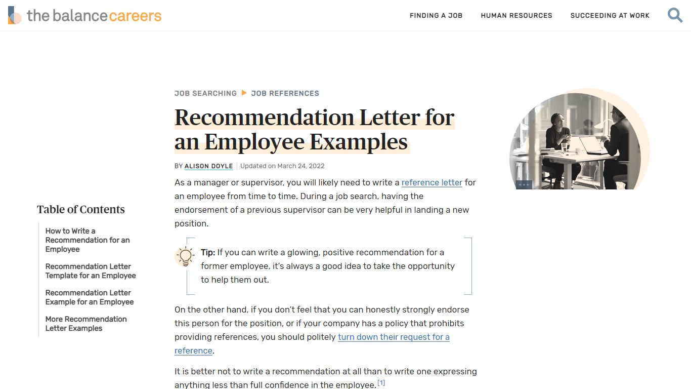 Recommendation Letter for an Employee Examples - The Balance Careers