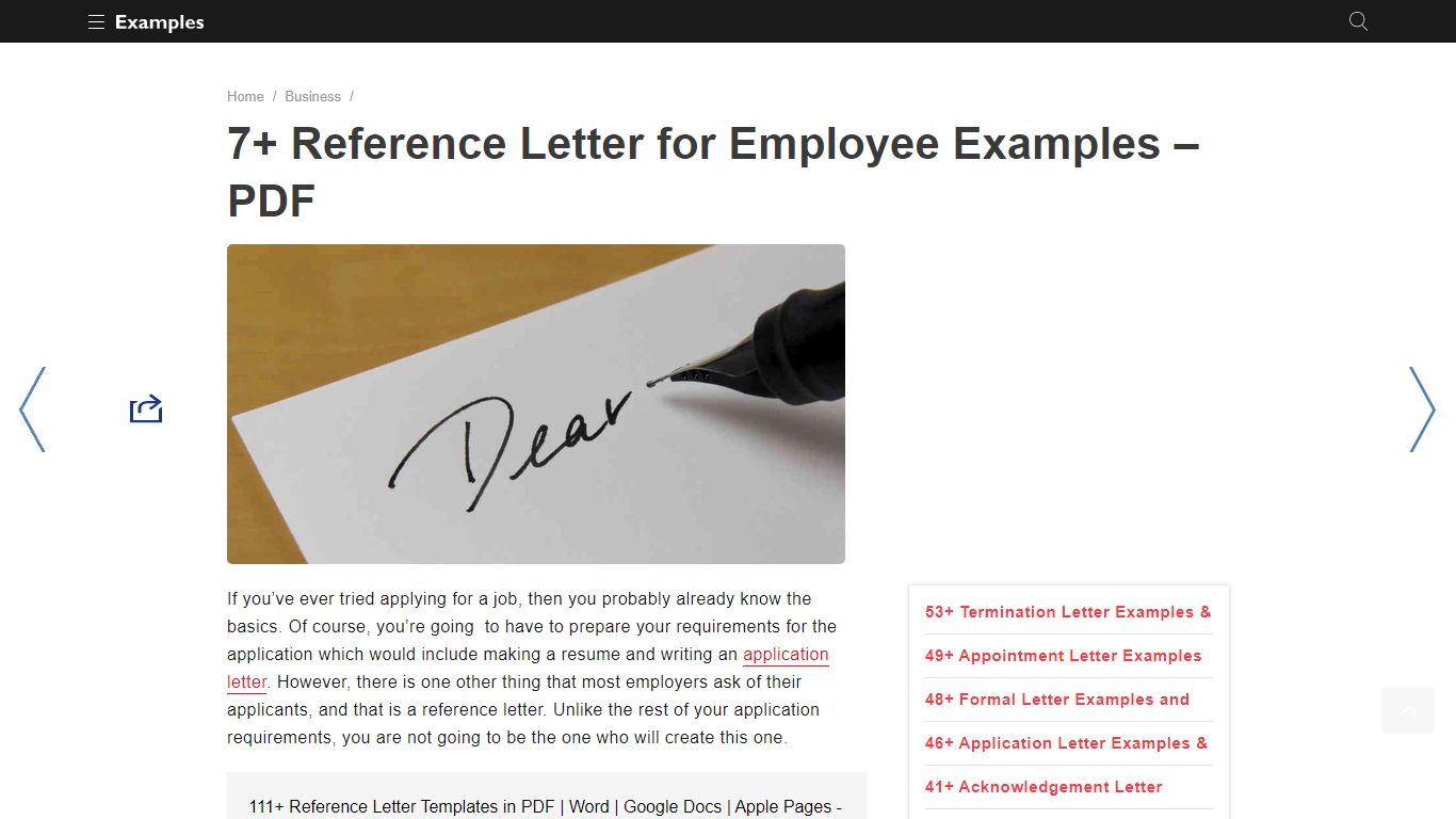 7+ Reference Letter for Employee Examples – PDF